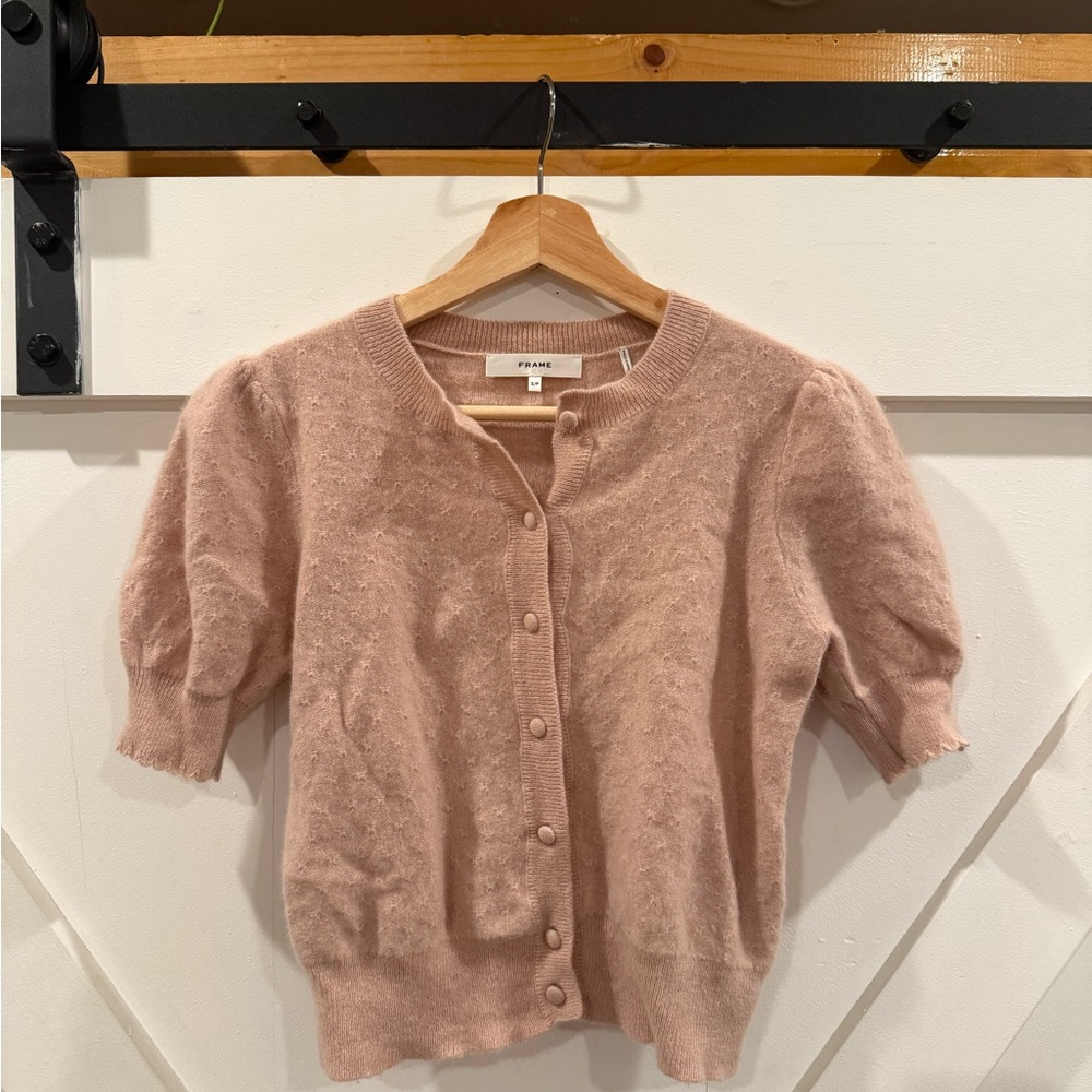 Frame Denim Blush Button-Up Cardigan